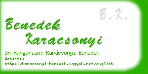 benedek karacsonyi business card